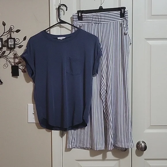 Blue outfit robert louis (s) pants. Cable & gauge (s) top. - Picture 1 of 9